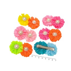 Набор заколок-уточек с бантиками 7см разноцветный (9015)