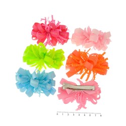 Набор заколок-уточек с бантиками 8см (9017)