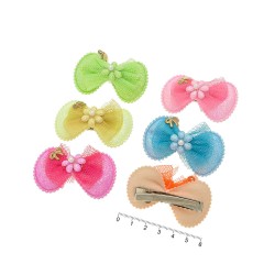 Набір заколок-качечок з бантиками 6см різнокольоровий (9024)
