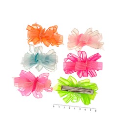 Набор заколок-уточек с бантиками 8см (9886)