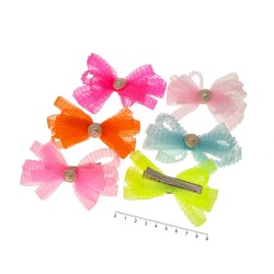 Набор заколок-уточек с бантиками 9см (9887)