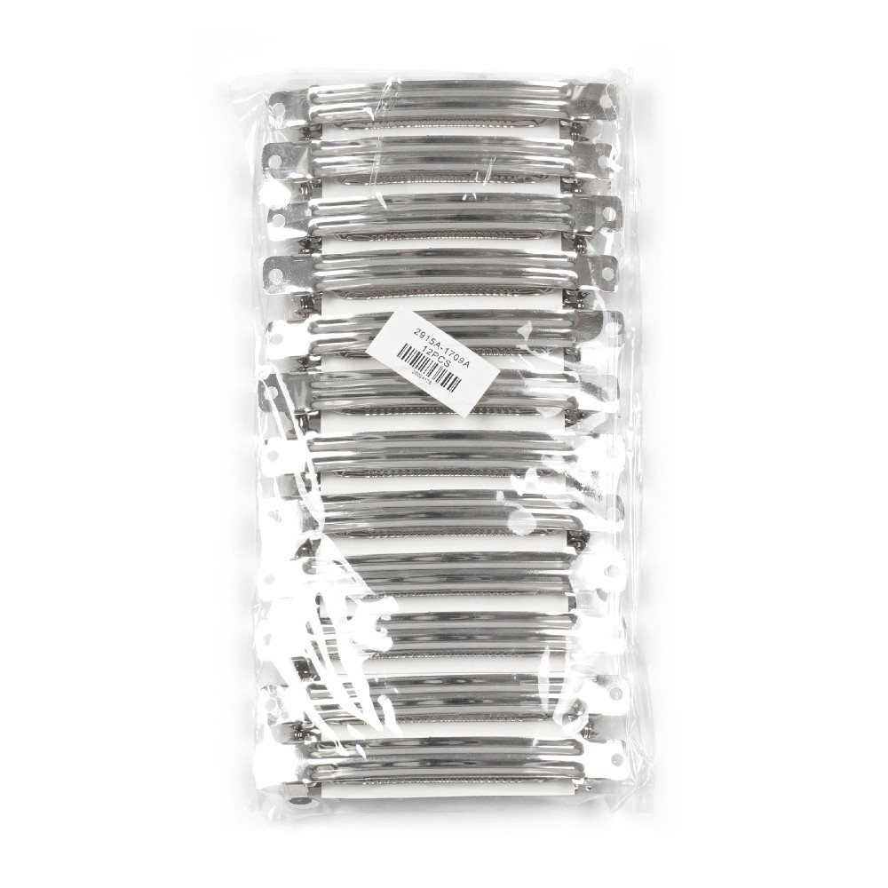 Набор основ для автоматических заколок 8.8см 12шт серебристые (14769) 5