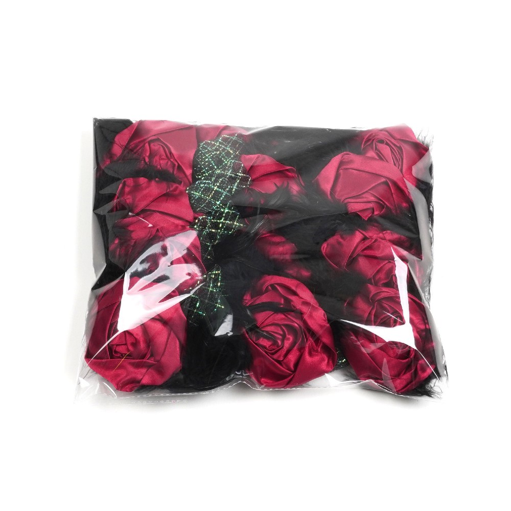 Набір квітів-заготовок з пір'ям 15см червоний (31142) 3