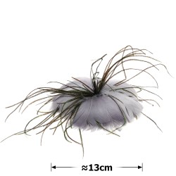 Набор цветов-заготовок с перьями 13см серый (31147)