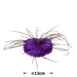 Набір квітів-заготовок з пір'ям 13см фіолетовий (31149)
