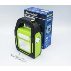 Світлодіодний ліхтарик з акумулятором та сонячною панеллю зелений (26394)