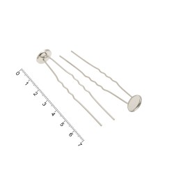 Набор основ для заколок-шпилек 7см 100шт серебристый (11796)