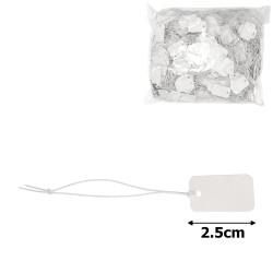 Цінники бірки картонні на гумці 1000шт білі (15363)