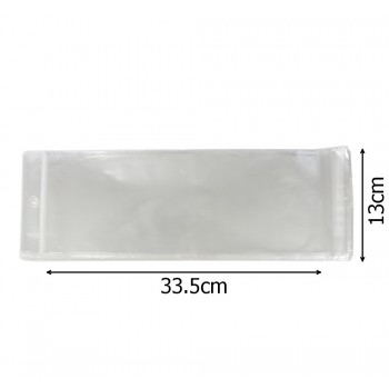 Набор целлофановых упаковочных пакетов 13x33.5см 100шт прозрачный (14411)