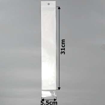 пакеты упаковочные 5.5х31см целлофановые с белым фоном - бижутерия оптом Arkos.