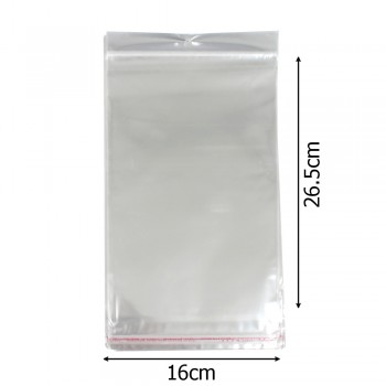 Набор целлофановых упаковочных пакетов 16x26.5см 100шт прозрачный (14416)