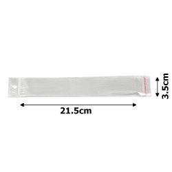 Набор целлофановых упаковочных пакетов 3.5х21.5см 100шт прозрачный (14392)
