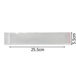 Набор целлофановых упаковочных пакетов 5.5х25.5см 100шт прозрачный (14398)