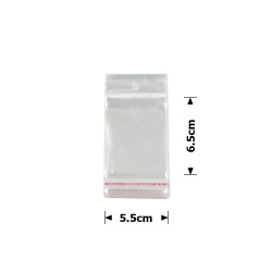 Набор целлофановых упаковочных пакетов 5.5х6.5см 100шт прозрачный (28565)