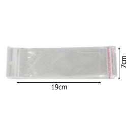 Набор целлофановых упаковочных пакетов 7х19см 100шт прозрачный (14402)
