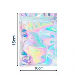 Набір пластикових голографічних пакетів із замком zip-lock 10x15см (29231)
