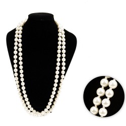  Подвеска на шею из бусин молочного цвета Ø8мм (29192)