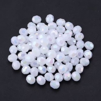 Набір гранованих намистин 8мм 900шт 250г білий-хамелеон (31731)