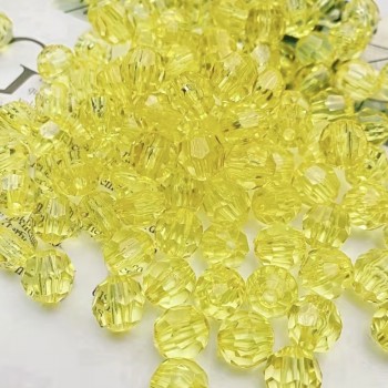 Набір гранованих намистин 10мм 500шт 250г жовтий (31728)