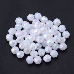 Набір гранованих намистин 10мм 500шт 250г білий-хамелеон (31732)