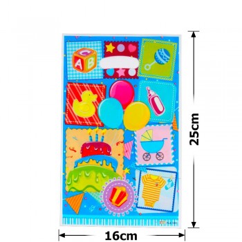 Набір подарункових целофанових пакетів 25мкм 16x25см 10шт (31544)