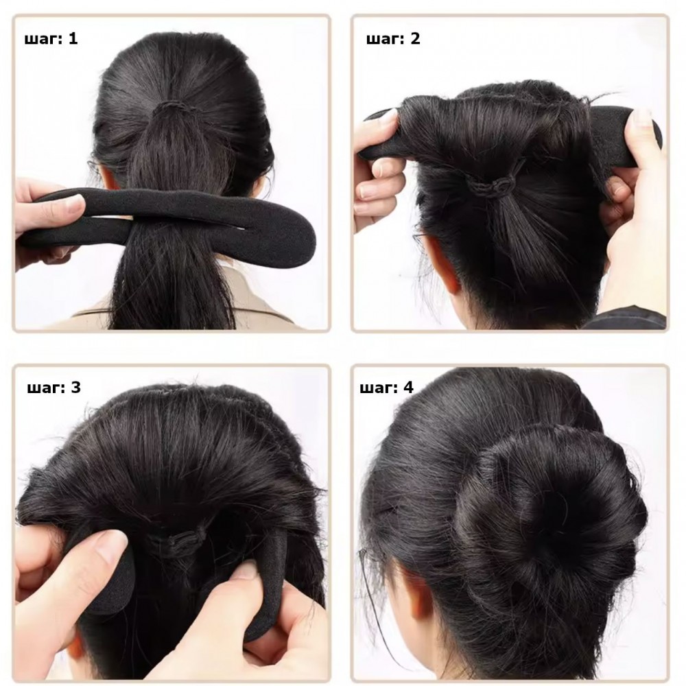 Набір заколок твістерів для зачісок 22.5см чорний (31379) 3