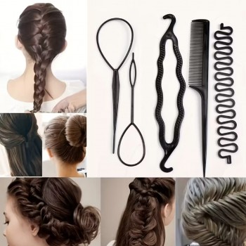 Набір інструментів для зачісок 5шт чорний (31385)