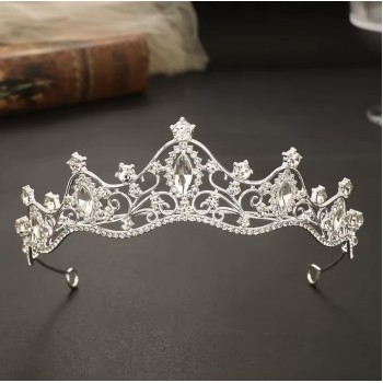 Діадема-обруч зі стразами металева (31613)