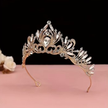 Діадема-обруч зі стразами металева (31614)