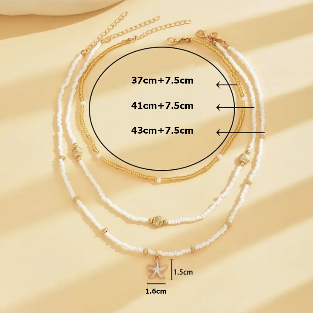 Набір підвісок на шию з перлинних намистин білого кольору 3шт (31816) 2