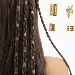 Набір винтажних кілець для волосся золотистий (31819)