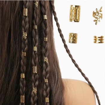 Набір винтажних кілець для волосся золотистий (31819)